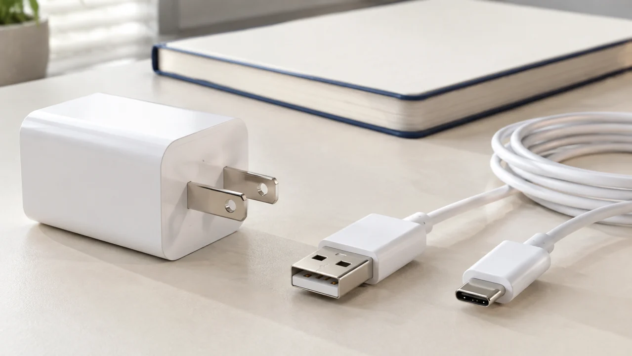 USB端子と電源アダプターの組み合わせを確認するためのイメージ